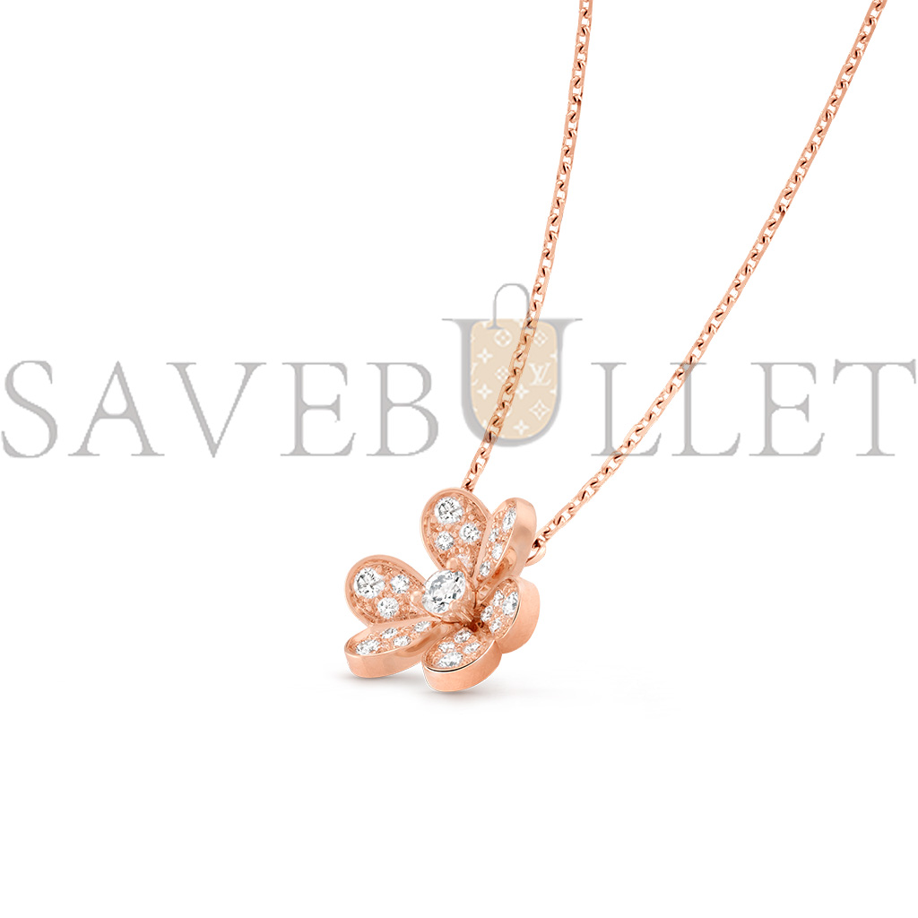 VAN CLEEF ARPELS FRIVOLE PENDANT, MINI MODEL - ROSE GOLD, DIAMOND  VCARP7RI00